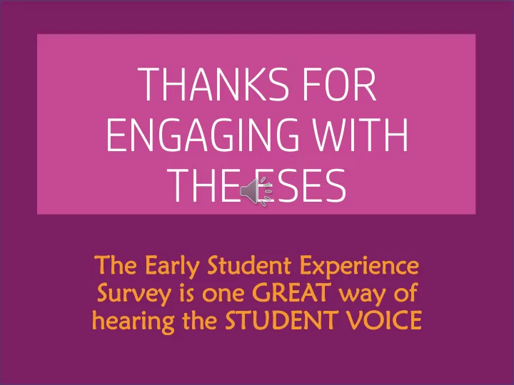 engaging with the eses