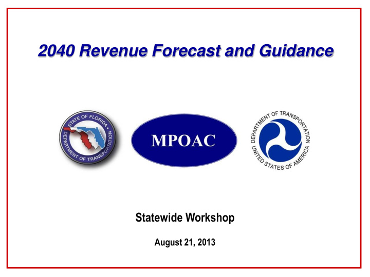 2040 revenue forecast and guidance