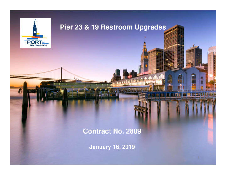 pier 23 19 restroom upgrades contract no 2809