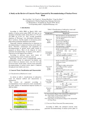 Ai    Ai  2.1 Classification of Radioactive waste  n    n    1  00  &amp;  1