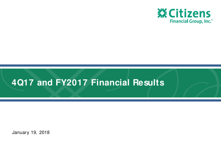4q17 and fy2017 financial results