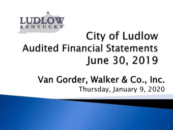 Va  Van Gor  order  er, W  Walker &amp;  &amp; Co.  o., I  Inc.  Thursday, January 9, 2020  1
