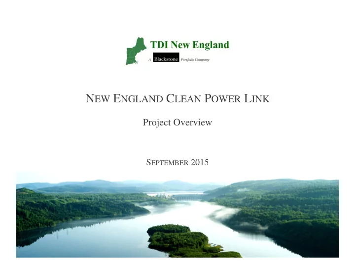 this project overview contains certain forward looking