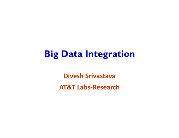 divesh srivastava at t labs research