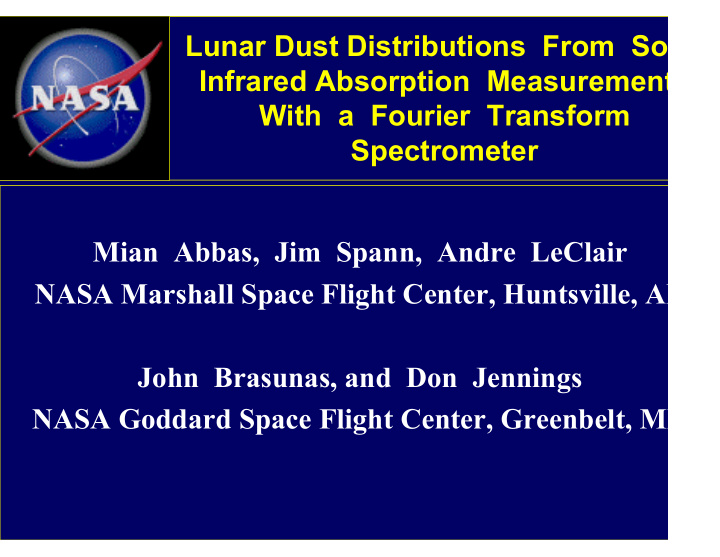 lunar dust distributions from sol infrared absorption