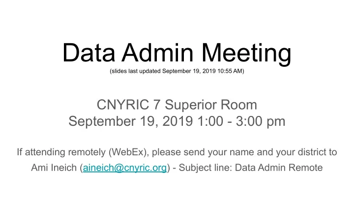data admin meeting