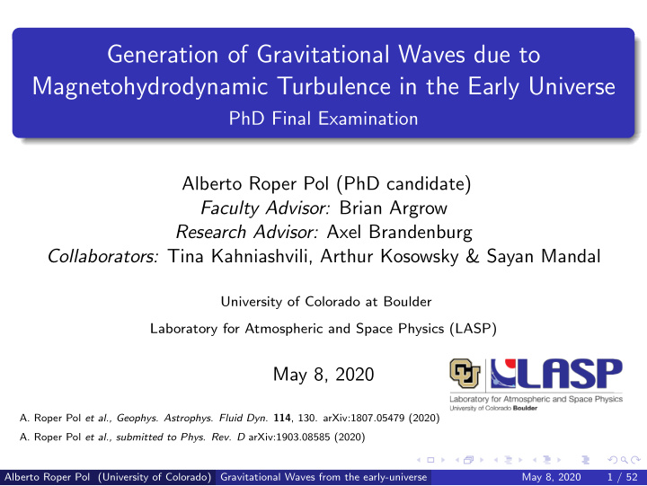 generation of gravitational waves due to