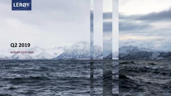 Q2 2019  AUGUST 21TH 2019  1.  Highlights  2.  Key Financial Figures  3.  Outlook  Highlights