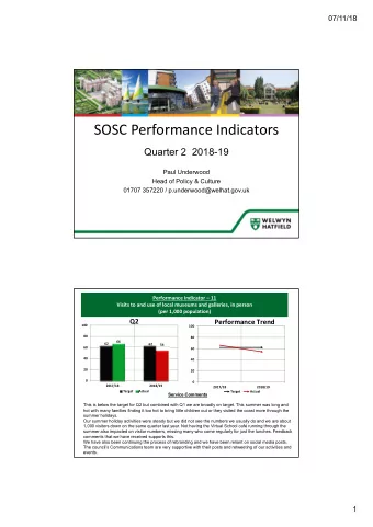 SOSC Performance Indicators  Quarter 2  2018-19  Paul Underwood  Head of Policy &amp; Culture