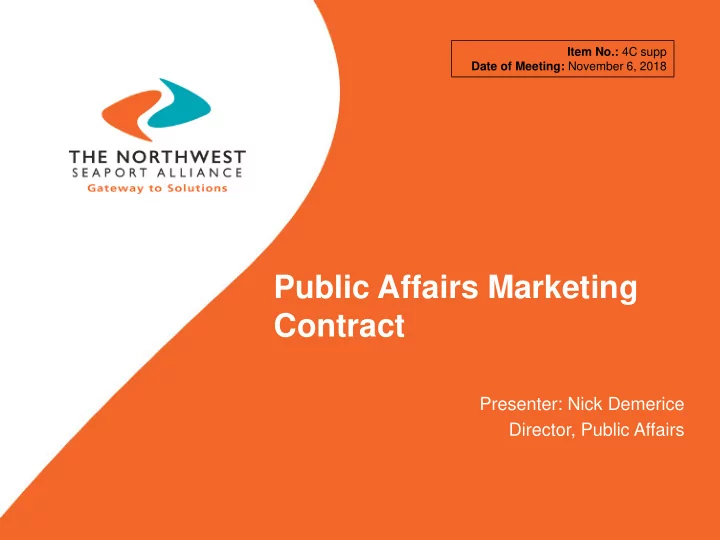 public affairs marketing contract