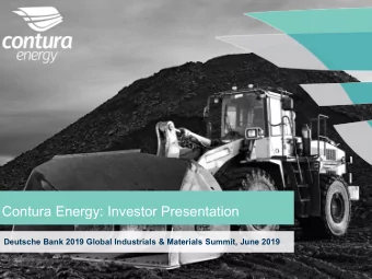 Contura Energy: Investor Presentation  Deutsche Bank 2019 Global Industrials &amp; Materials