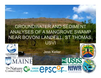 GROUNDWATER AND SEDIMENT  ANALYSES OF A MANGROVE SWAMP  NEAR BOVONI LANDFILL, ST THOMAS,  USVI