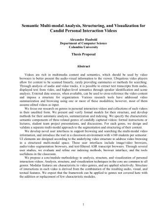 Semantic Multi-modal Analysis, Structuring, and Visualization for  Candid Personal Interaction