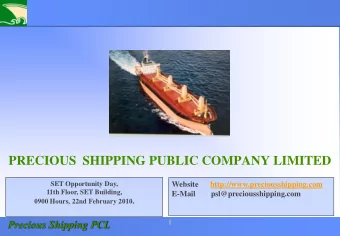 PRECIOUS  SHIPPING PUBLIC COMPANY LIMITED  SET Opportunity Day,  Website
