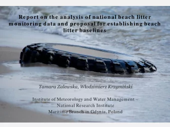 Report on the analysis of national beach litter  m onitoring data and proposal for establishing