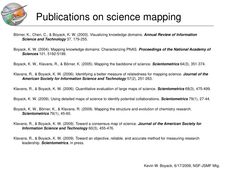 publications on science mapping