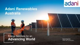 Adani Renewables  Australia  Energy Solutions for an Advancing World  Derek Chapman  AEMC MLF