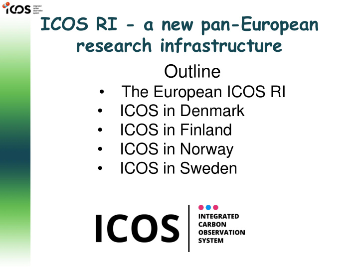 icos ri a new pan european research infrastructure outline