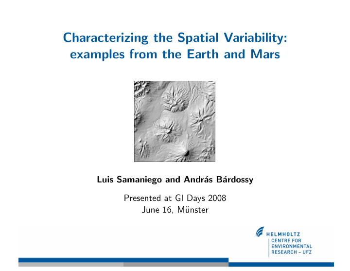 characterizing the spatial variability examples from the