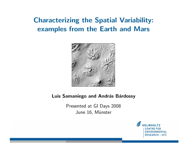 characterizing the spatial variability examples from the