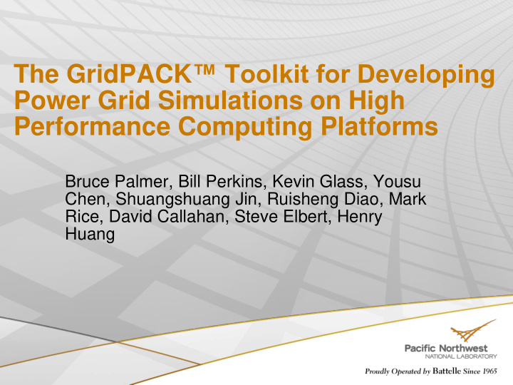 the gridpack toolkit for developing