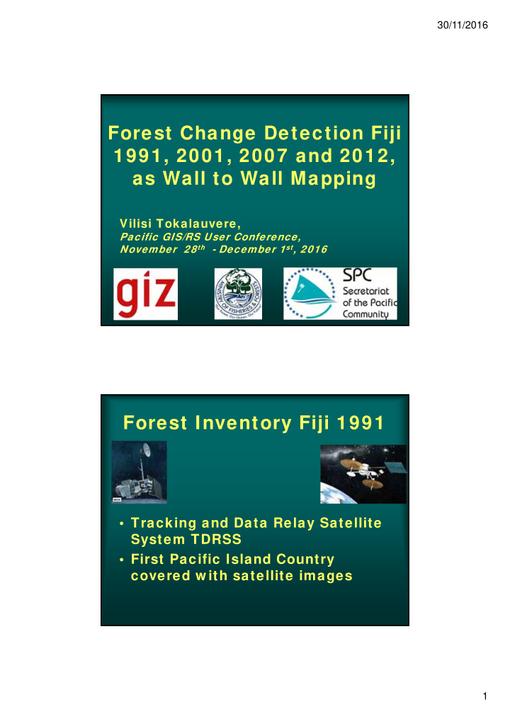 forest change detection fiji 1991 2001 2007 and 2012 as