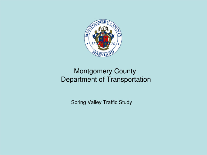 montgomery county department of transportation