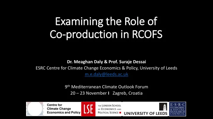 co co production in in rcofs