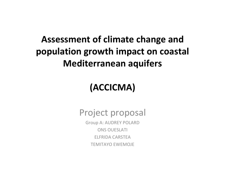 assessment of climate change and population growth impact