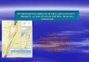 Prof. Hani Abu Qdais  Director of Queen Rania A l  Abdalla Center for  Environmental Sciences and