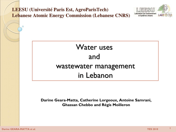 water uses water uses and and wastewater management