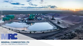 For personal use only  MINERAL COMMODITIES LTD  2017 FULL YEAR RESULTS PRESENTATION  DISCLAIMER AND