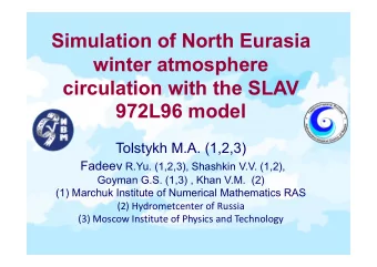 Simulation of North Eurasia  winter atmosphere  circulation with the SLAV  972L96 model  Tolstykh