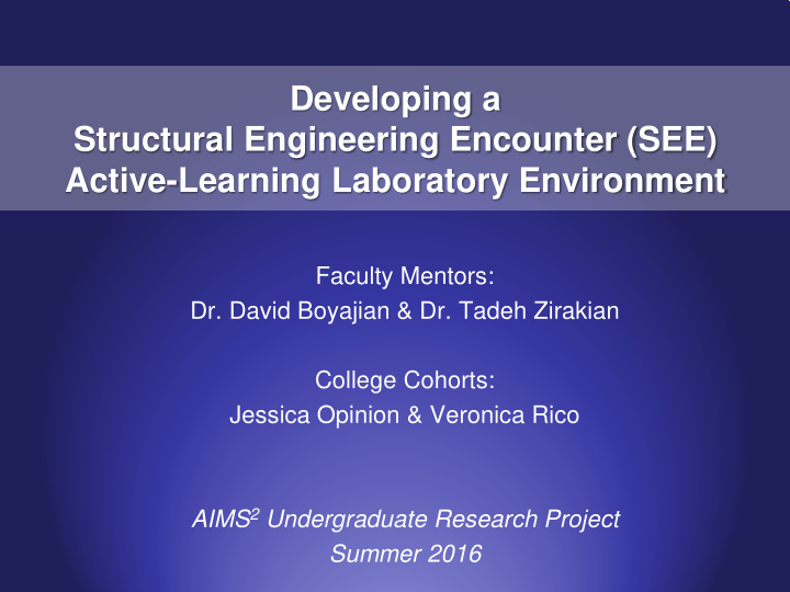 developing a structural engineering encounter see active