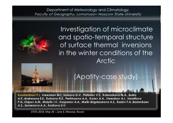 Investigation of microclimate  and spatio-temporal structure  of surface thermal  inversions  in