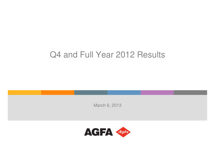 q4 and full year 2012 results