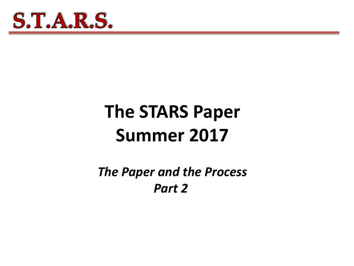 the stars paper