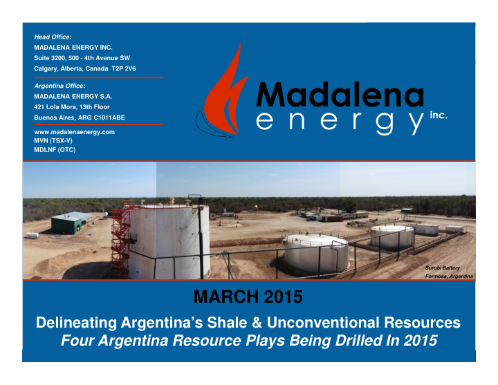 argentina office madalena energy s a 421 lola mora 13th