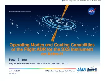Operating Modes and Cooling Capabilities  Operating Modes and Cooling Capabilities  of the Flight
