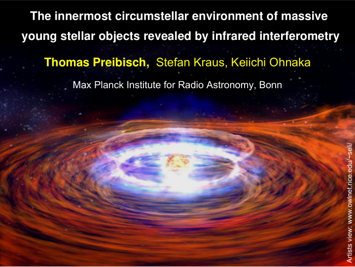 the innermost circumstellar environment of massive young