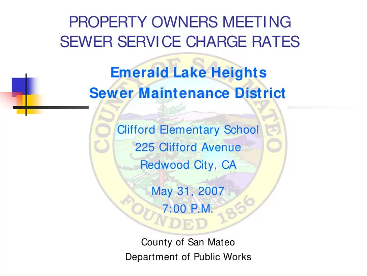 property owners meeting sewer service charge rates