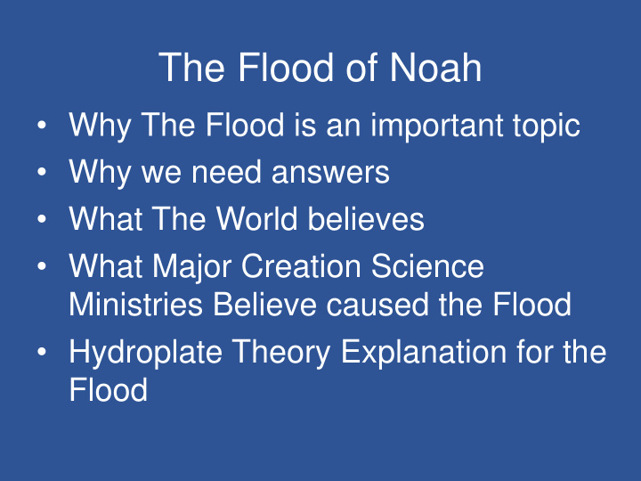 the flood of noah