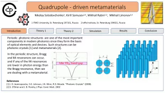 Quadrupole - driven metamaterials Nikolay Solodovchenko 1 , Kirill Samusev 1,2 , Mikhail Rybin 1,2
