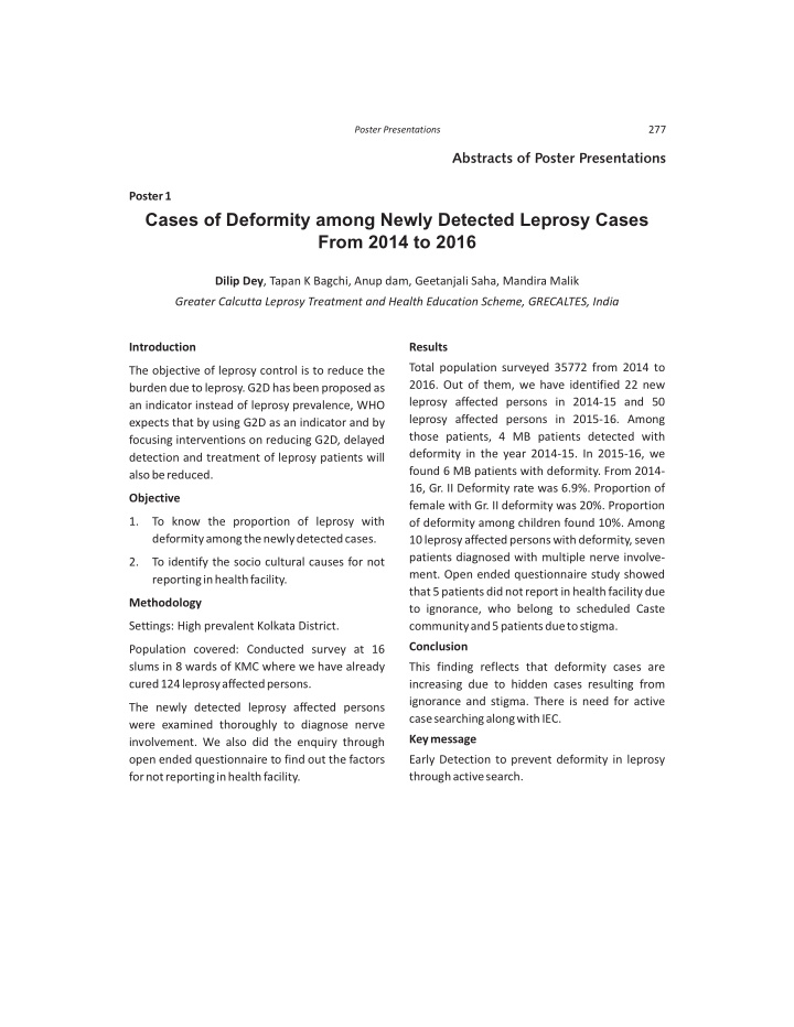 cases of deformity among newly detected leprosy cases