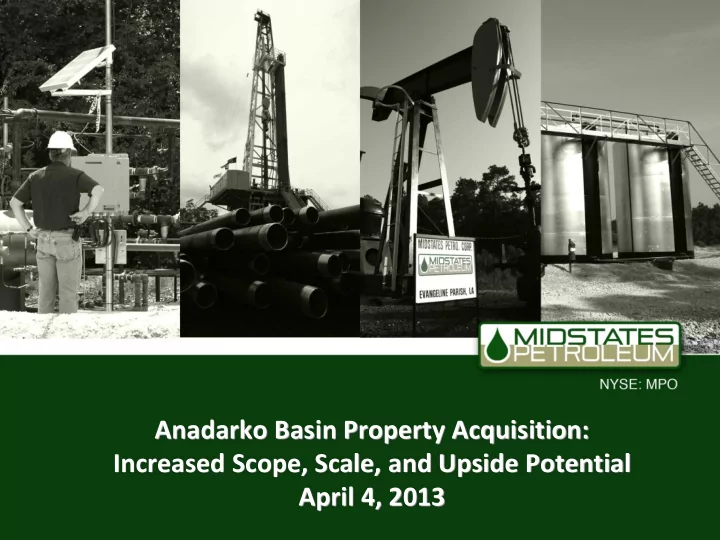 increased scope scale and upside potential october 2012