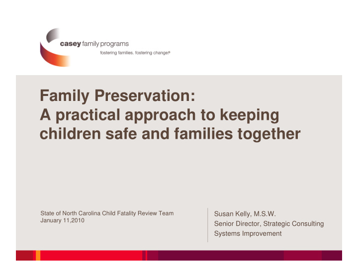 family preservation a practical approach to keeping