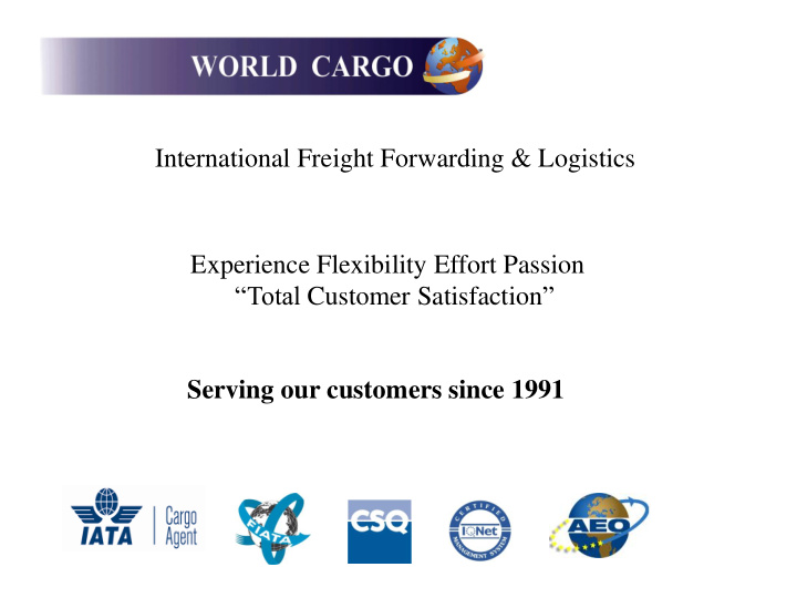 international freight forwarding logistics
