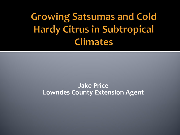 jake price lowndes county extension agent