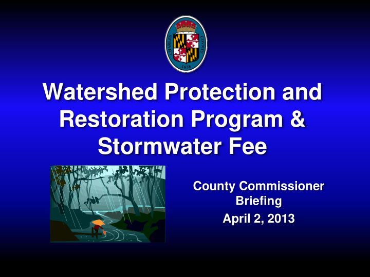 watershed protection and restoration program stormwater