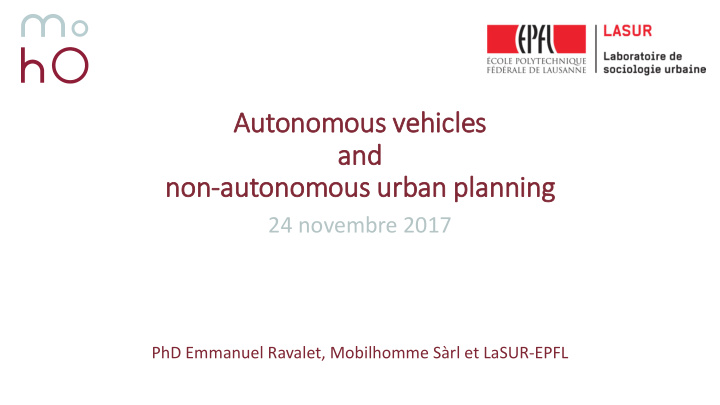 autonomous vehicles and non autonomous urb rban pla